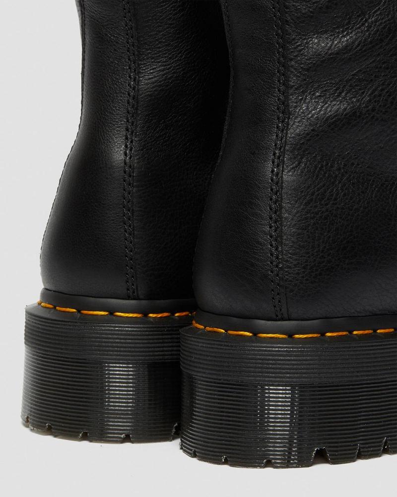 Dr Martens Jadon Læder Faux Fur Forede Platform Platform Støvler Herre Sort | DK 554TCE